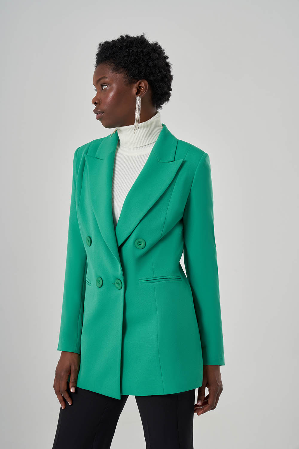Double Basic Yeşil Ceket