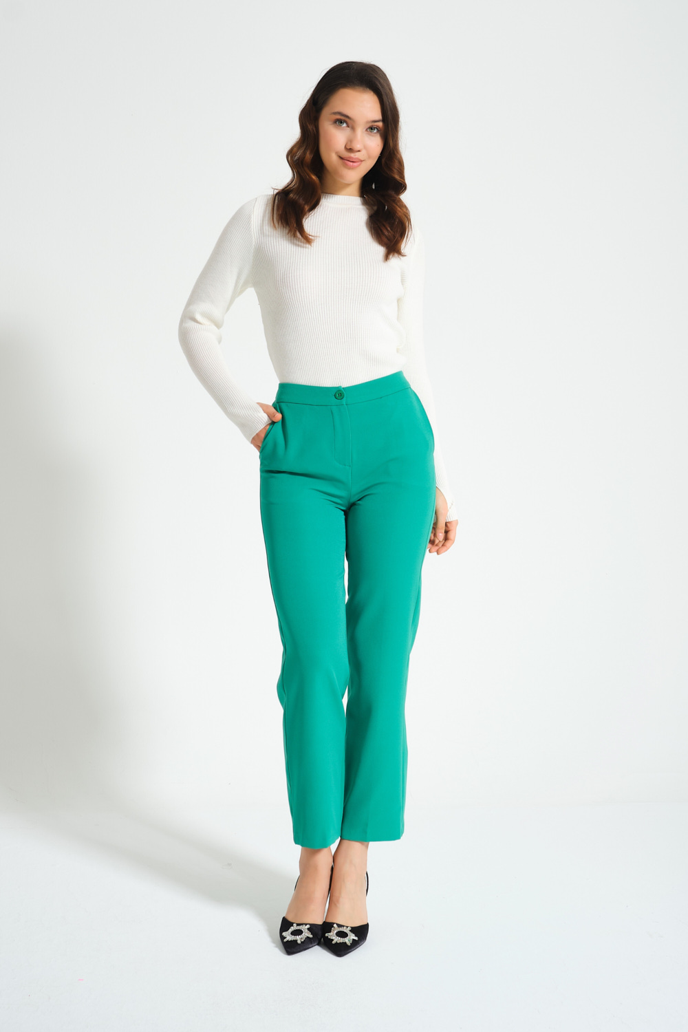 Double Basic Yeşil Pantolon
