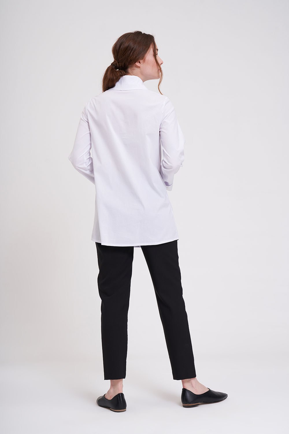 Düğme Detaylı Tunik Gömlek (Beyaz)