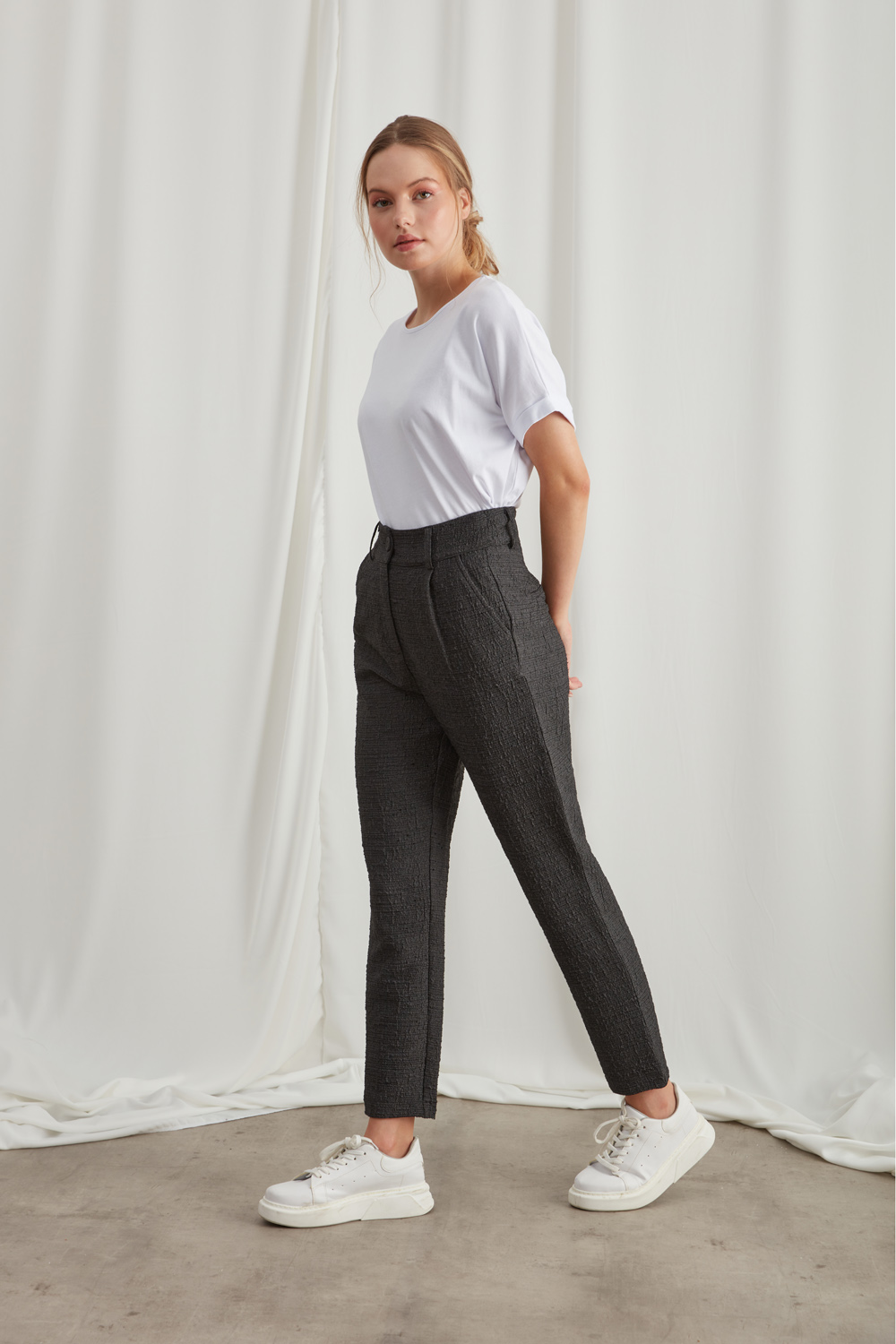Anthracite Trousers with Jacquard