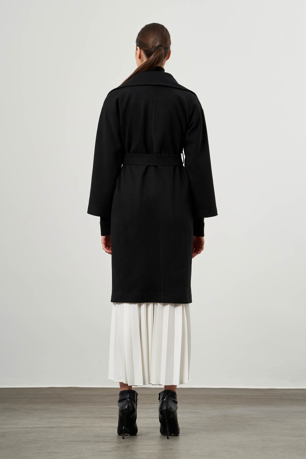 Basic Cachet Textured Black Overcoat