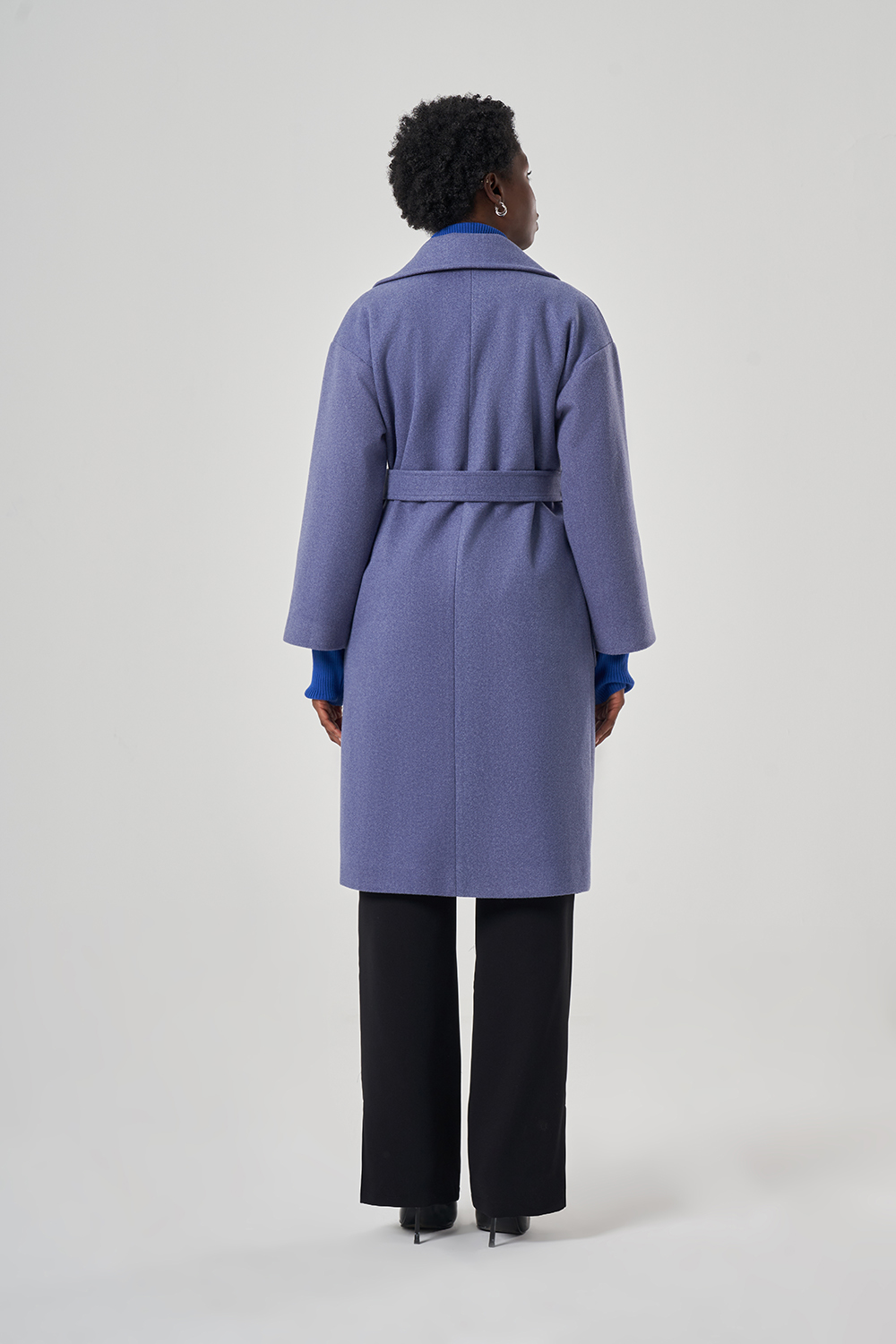 Basic Cachet Textured Blue Overcoat