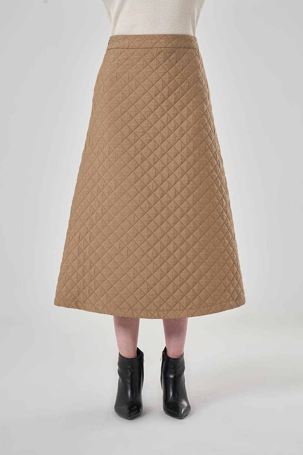 Beige Quilted Skirt