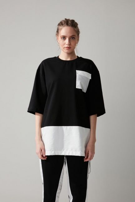Mizalle - Black Sweatshirt With Pockets