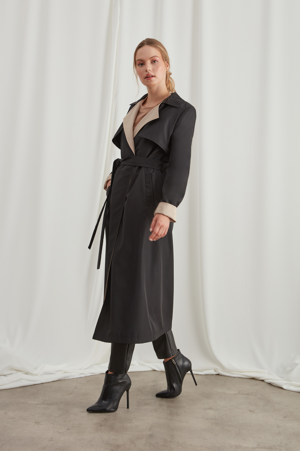 Black Trenchcoat with Colored Collars