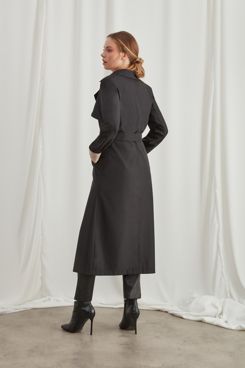 Black Trenchcoat with Colored Collars