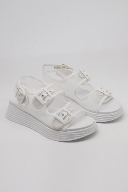 Mizalle - Buckled White Sport Sandals