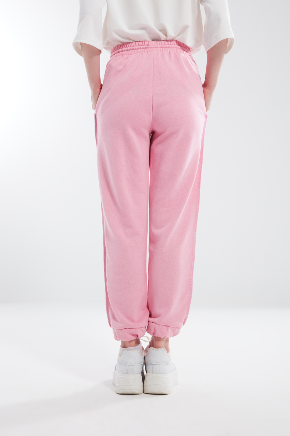 Comfy Stitched Pink Sweatpants