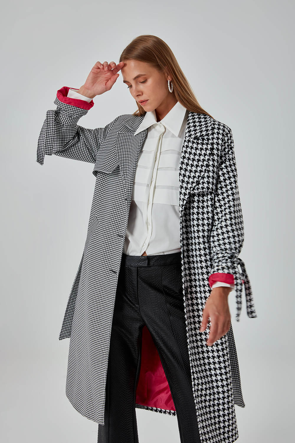 Contrast Tie Detail Overcoat