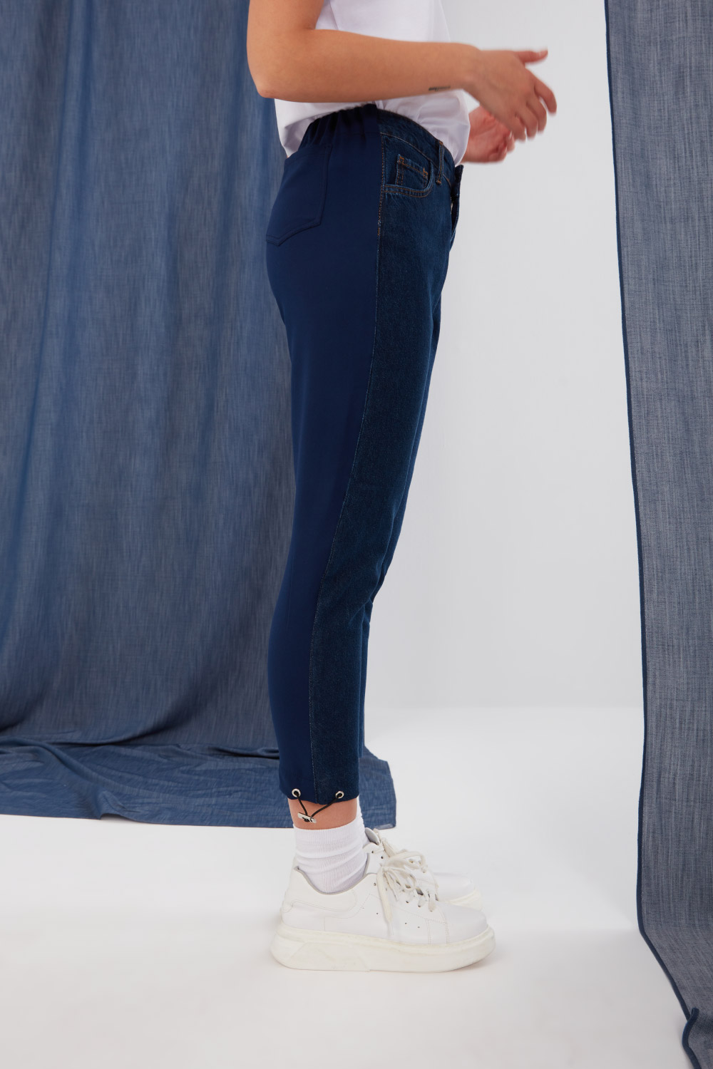 Crepe Back Blue Jean Ankle Trousers