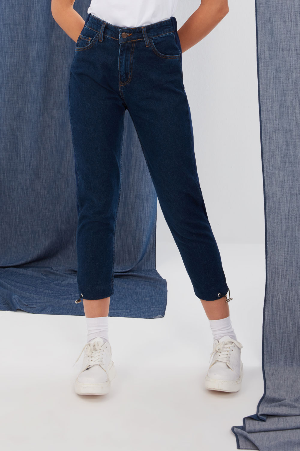 Crepe Back Blue Jean Ankle Trousers