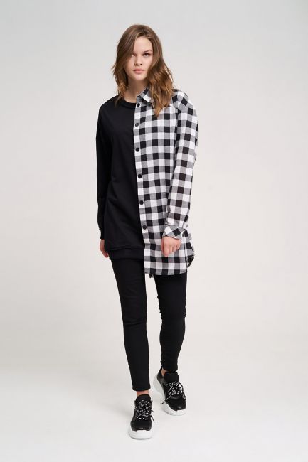 Mizalle - Design Sweatshirt - Shirt (Black) 