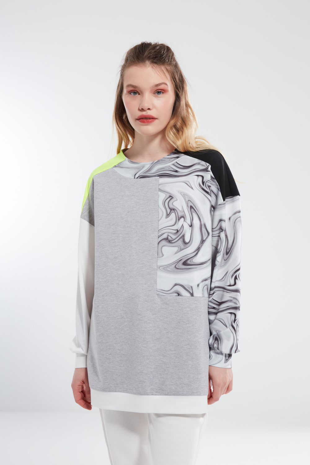Digital Printed Gray Sweatshirt