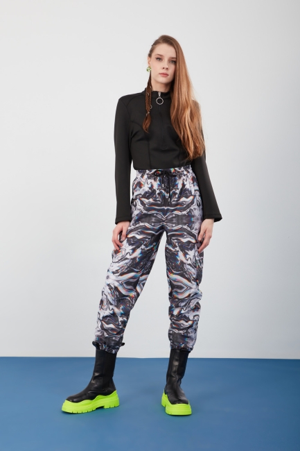 Mizalle - Digital Printed Jogger Trousers