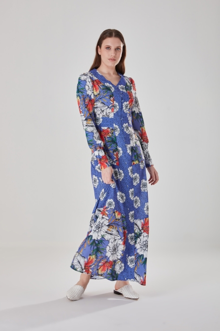 Mizalle - Double Variety Printed Maxi Dress