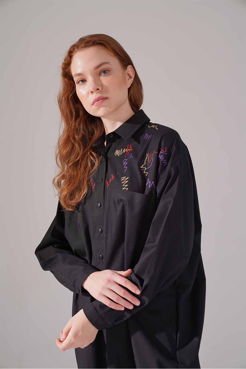 Embroidery Detailed Dress (Black)