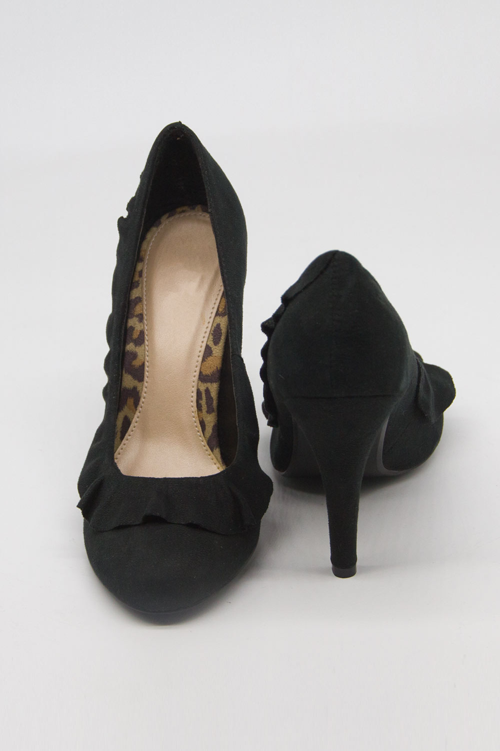 Frill Detailed Heeled Shoes (Black)