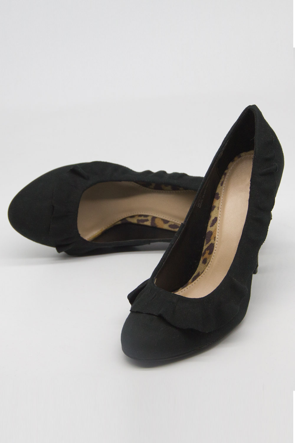 Frill Detailed Heeled Shoes (Black)
