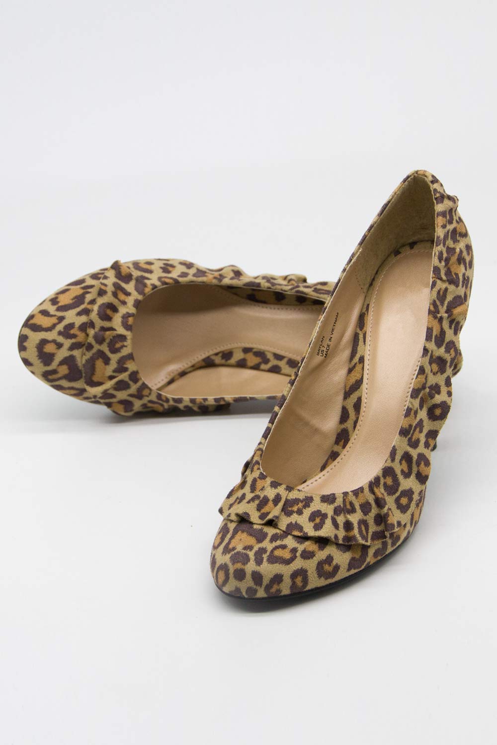 Frill Detailed Heeled Shoes (Leopard)