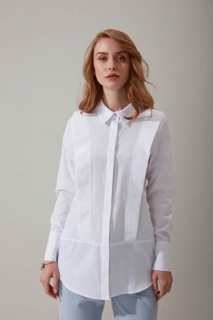 Mizalle - Front Piece Shirt (White)