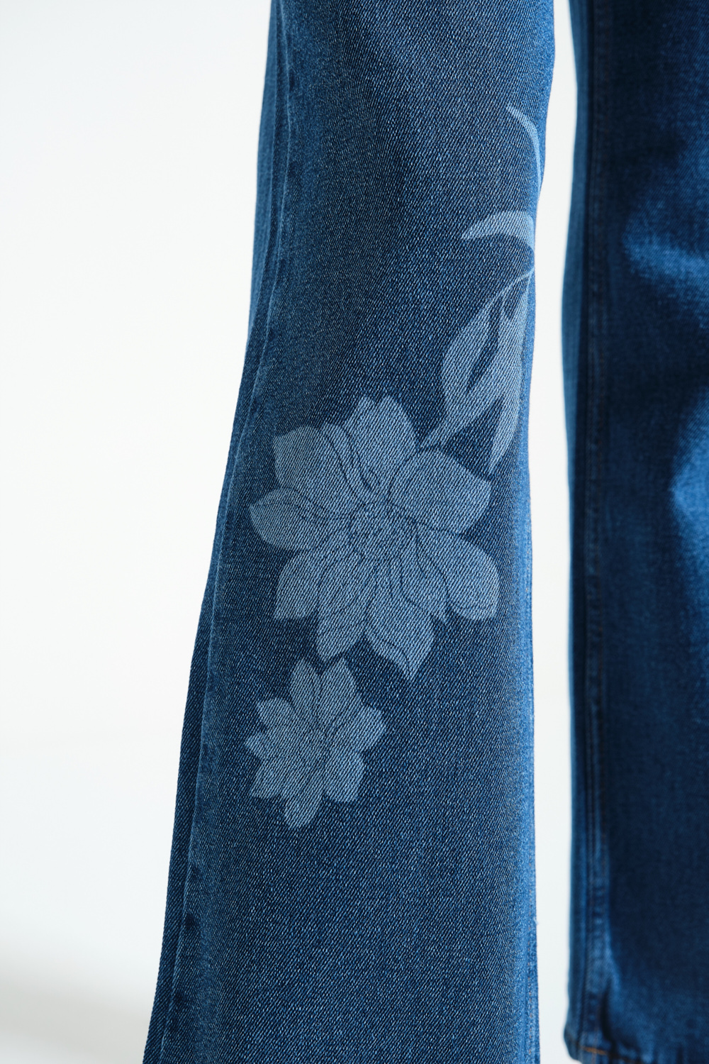 Laser Printed Denim Blue Trousers