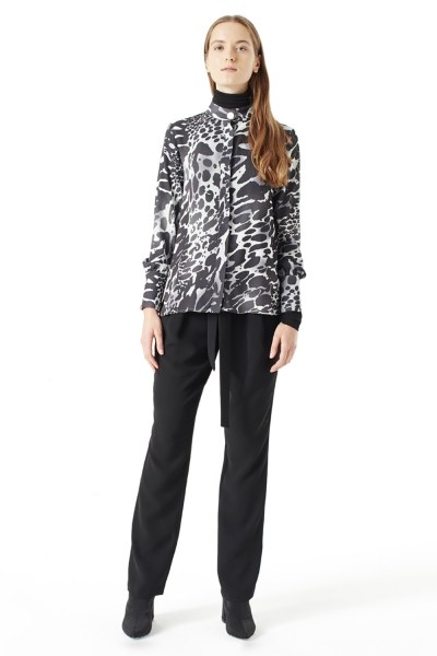 Mizalle - Leopard Shirt (Black) 