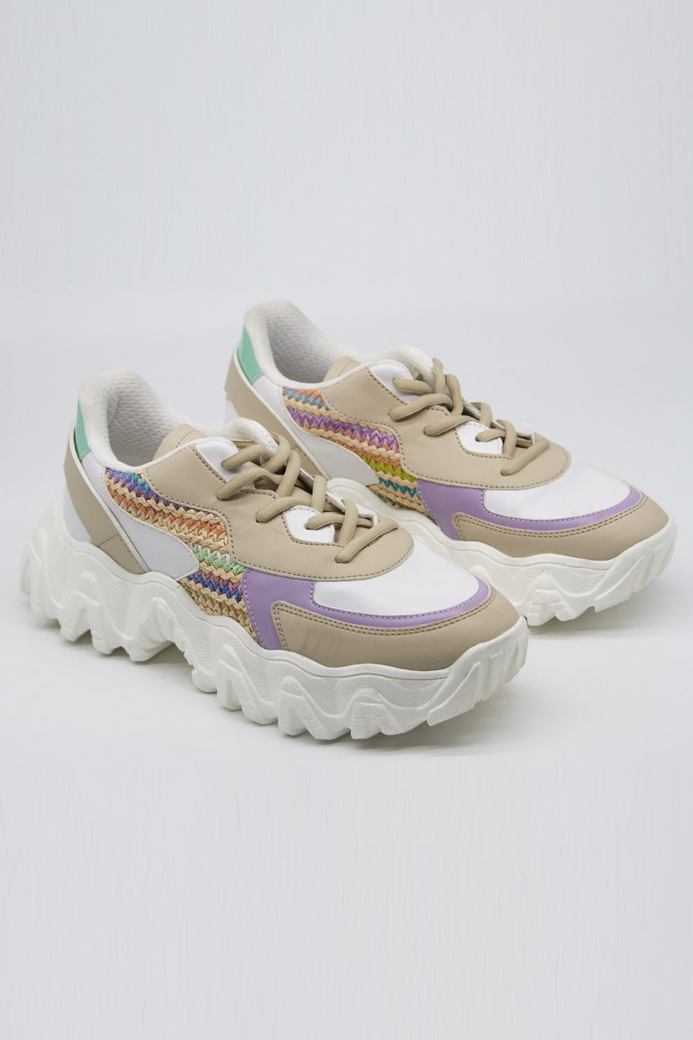 Lilac-Beige Colored Sneakers