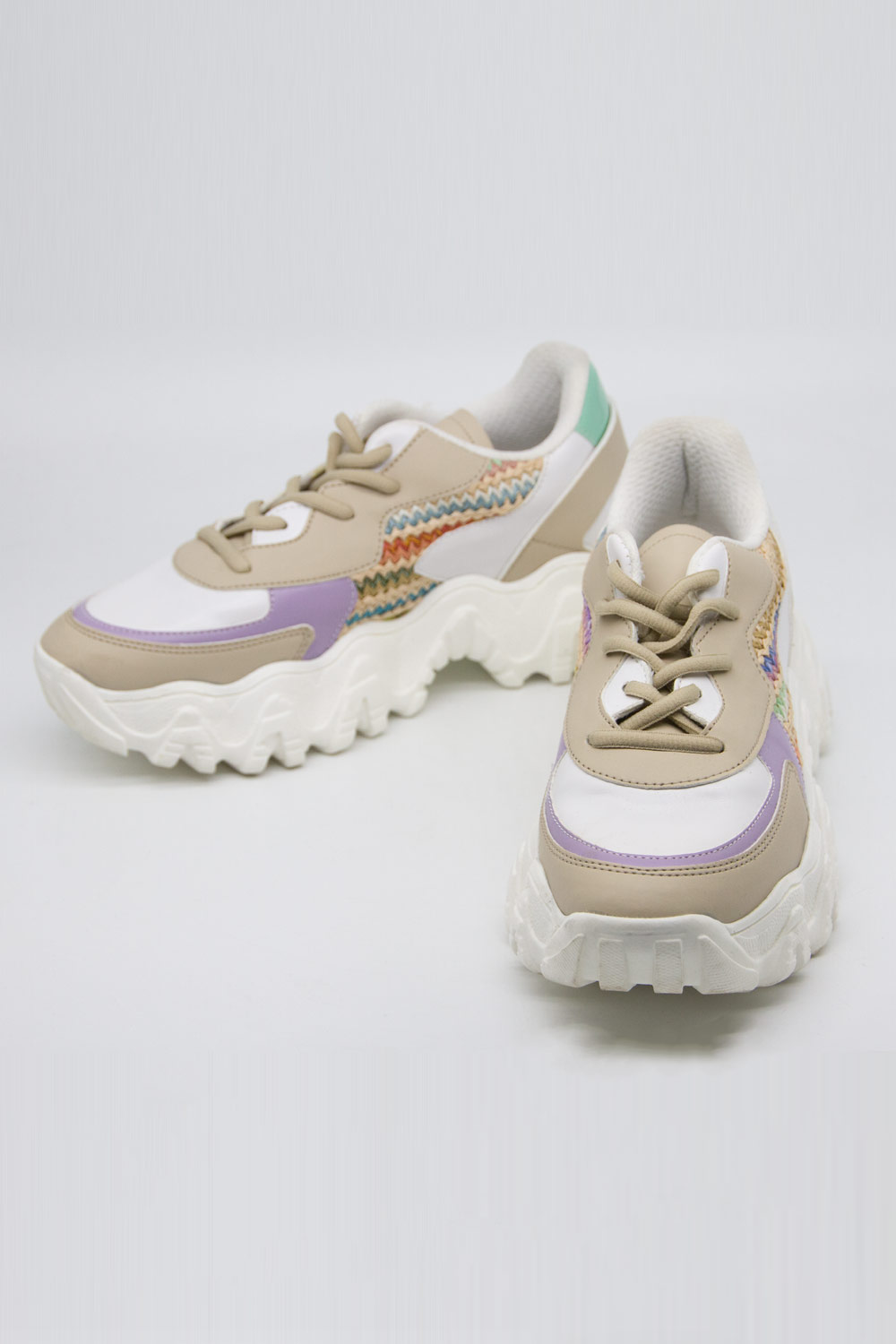 Lilac-Beige Colored Sneakers