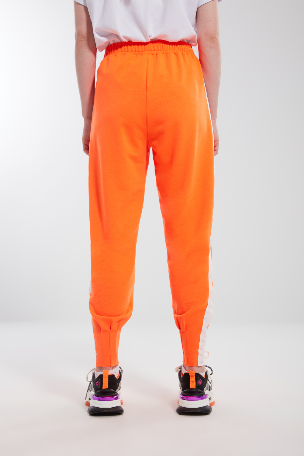 Orange Jogger Trousers with Pleated Pants