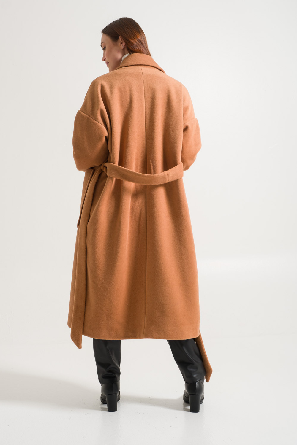 Oversize Orange Cachet Coat with Wide Pockets
