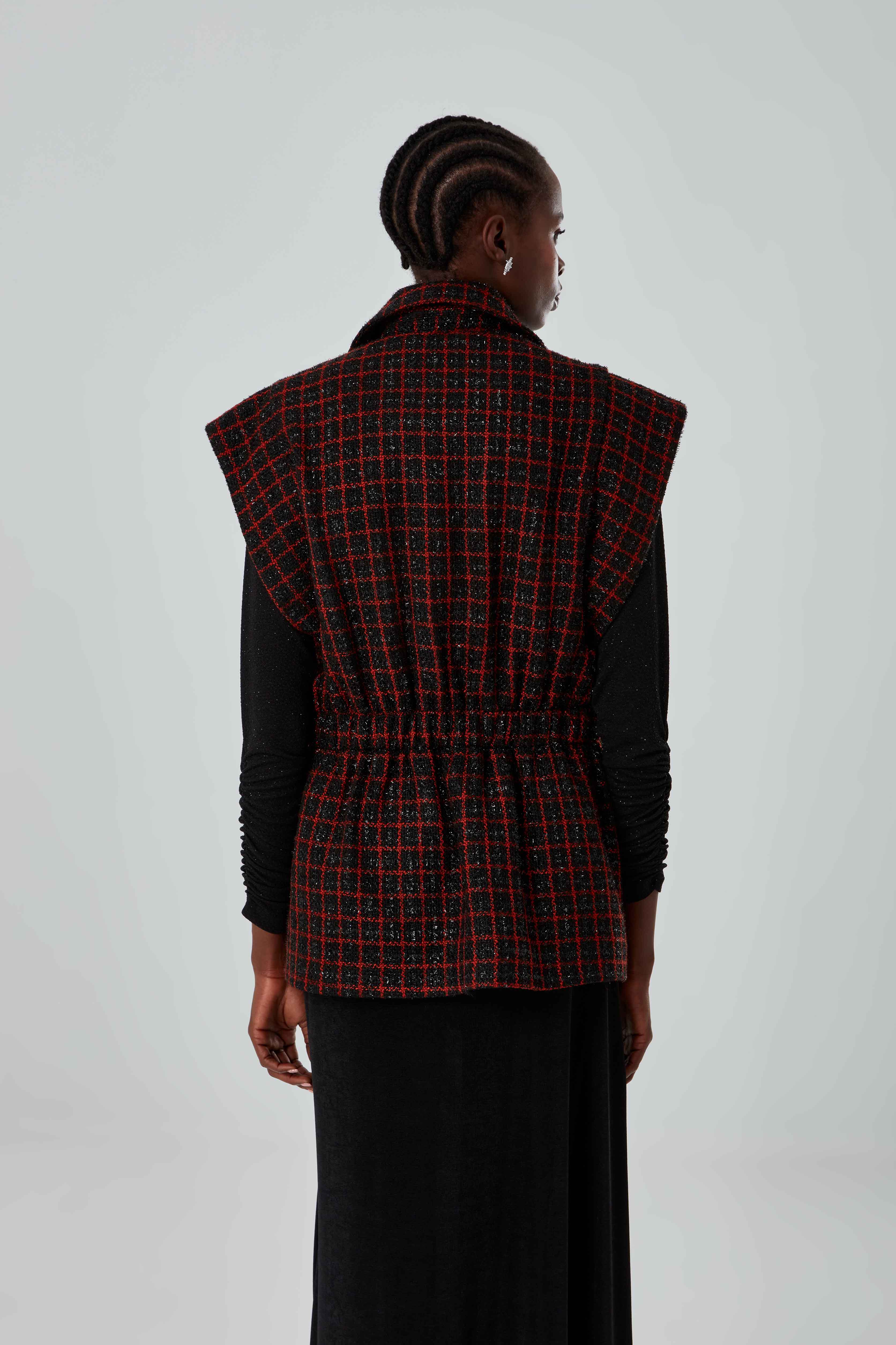 Patterned Tile Tweed Vest