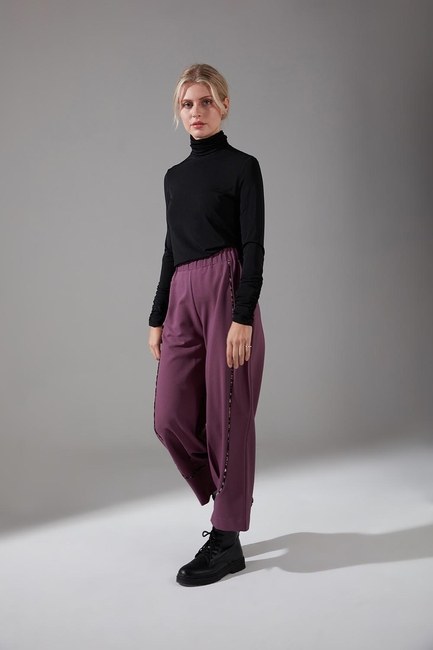 Mizalle - Patterned Trousers (Purple)