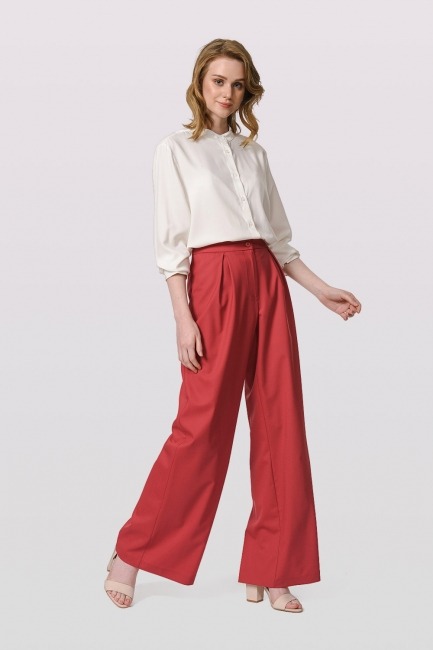Mizalle - Pleated Premium Trousers (Brick Red)