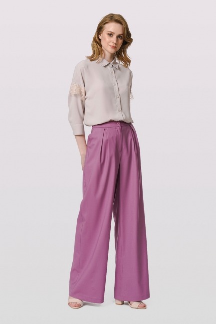 Mizalle - Pleated Premium Trousers (Lilac)