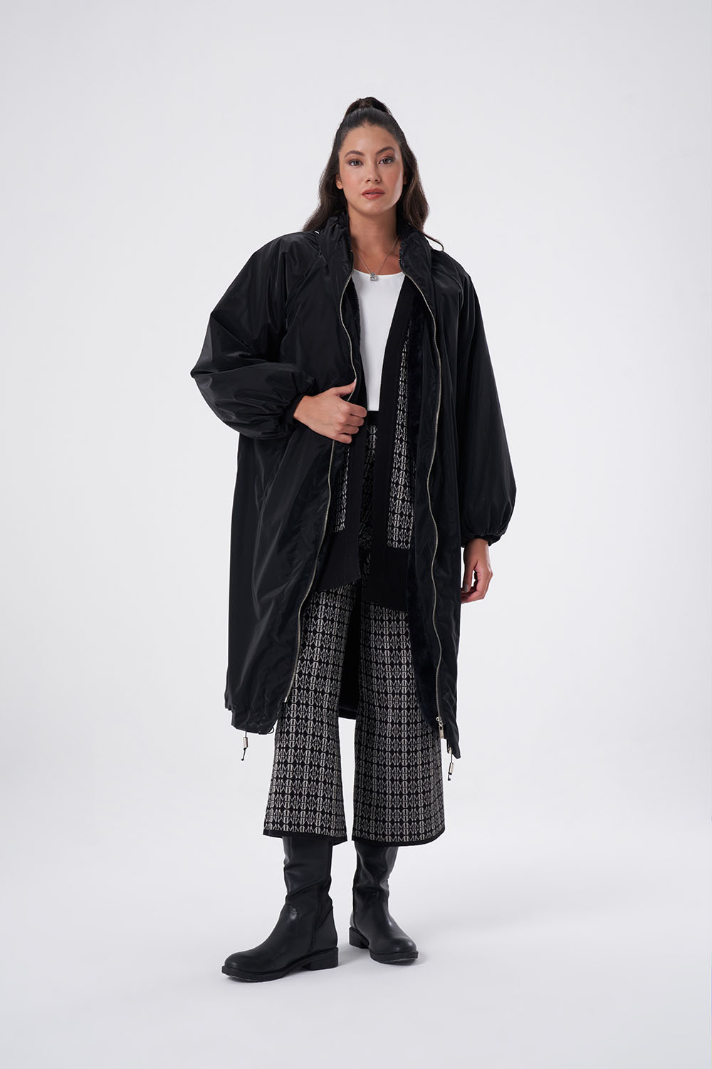 Plush Inside Black Overcoat