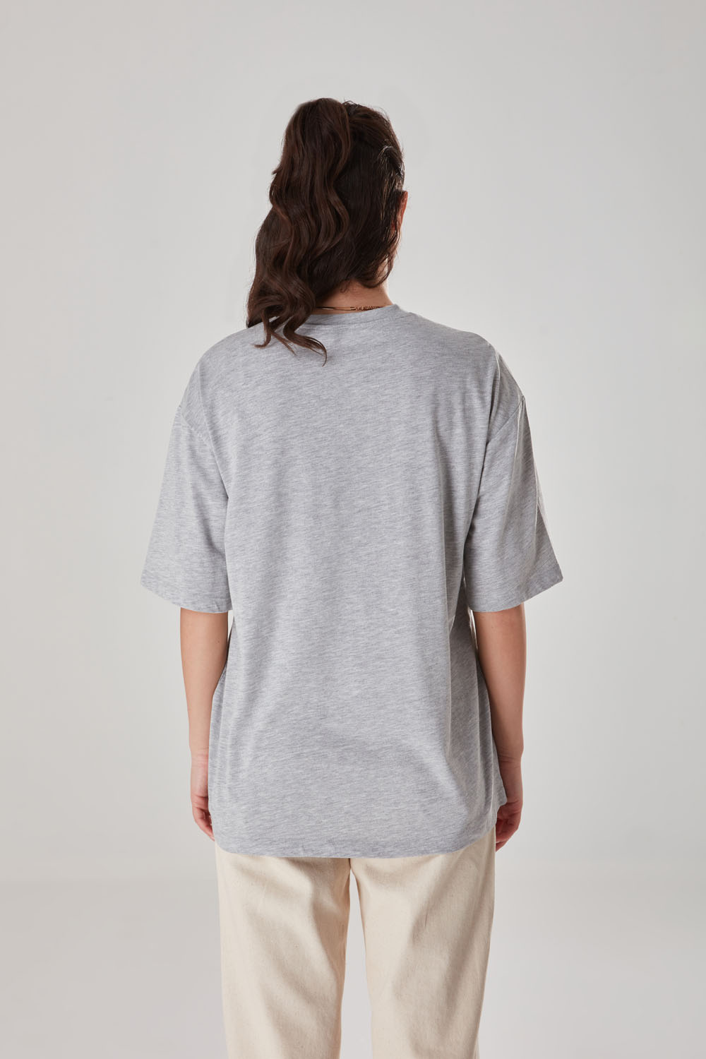 Pocket Detailed Gray Melange T-Shirt