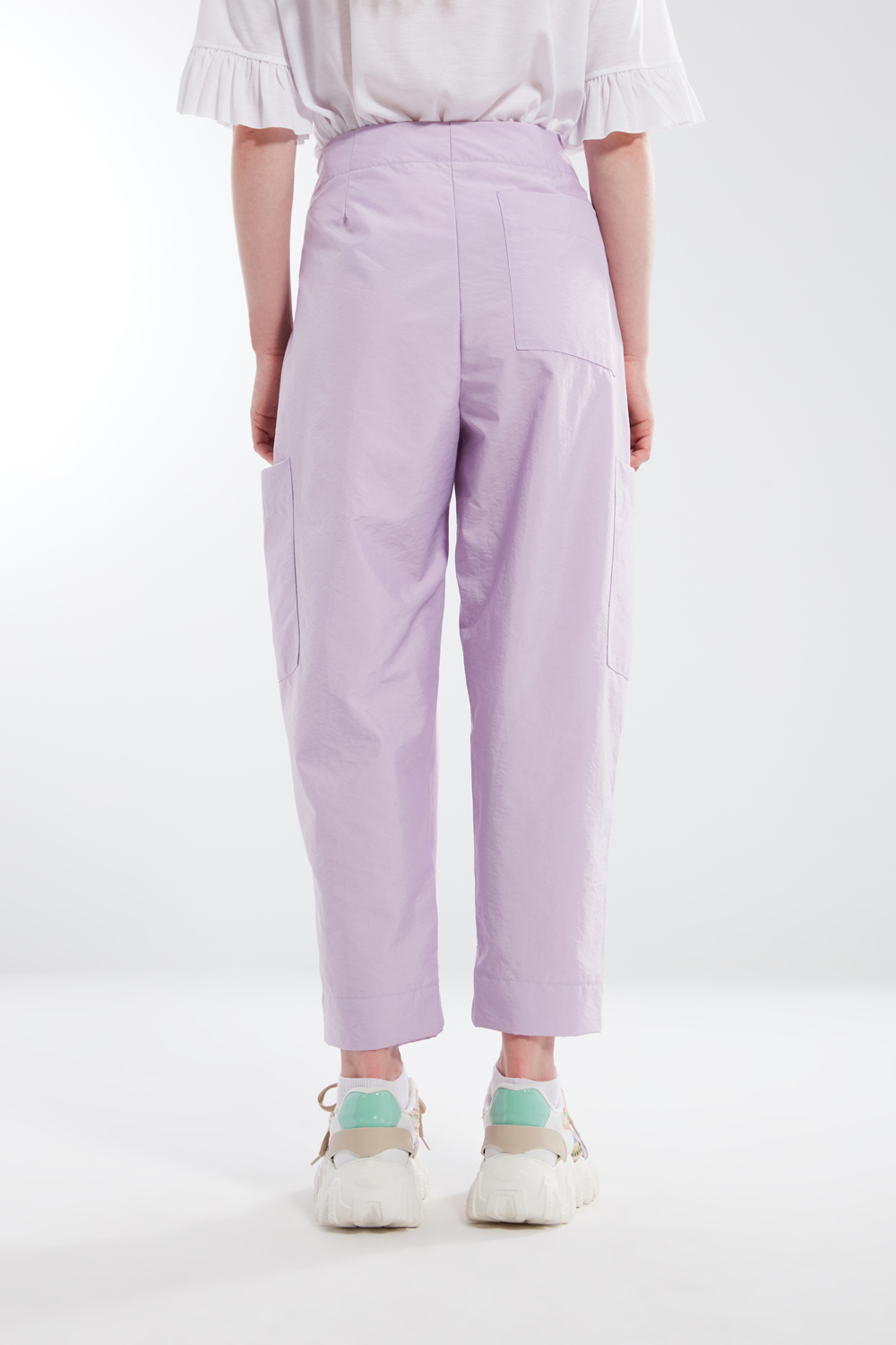 Pocketed Lilac Plier Detailed Trousers