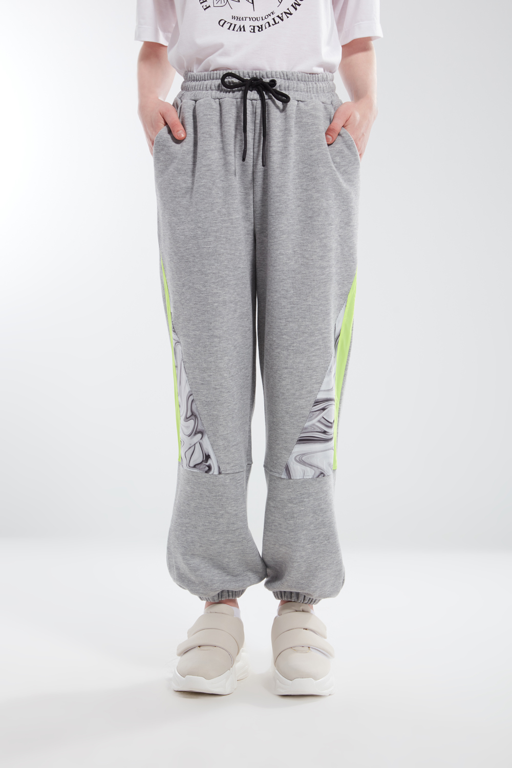 Printed Gray Jogger Sweatpants