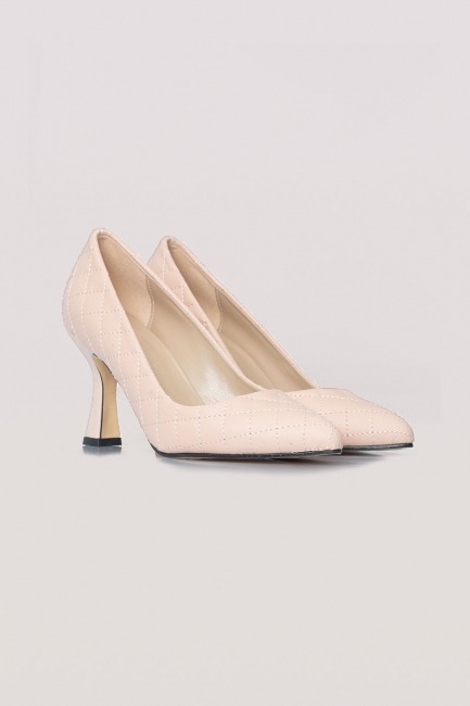 Mizalle - Quilted Heeled Shoes (Powder)