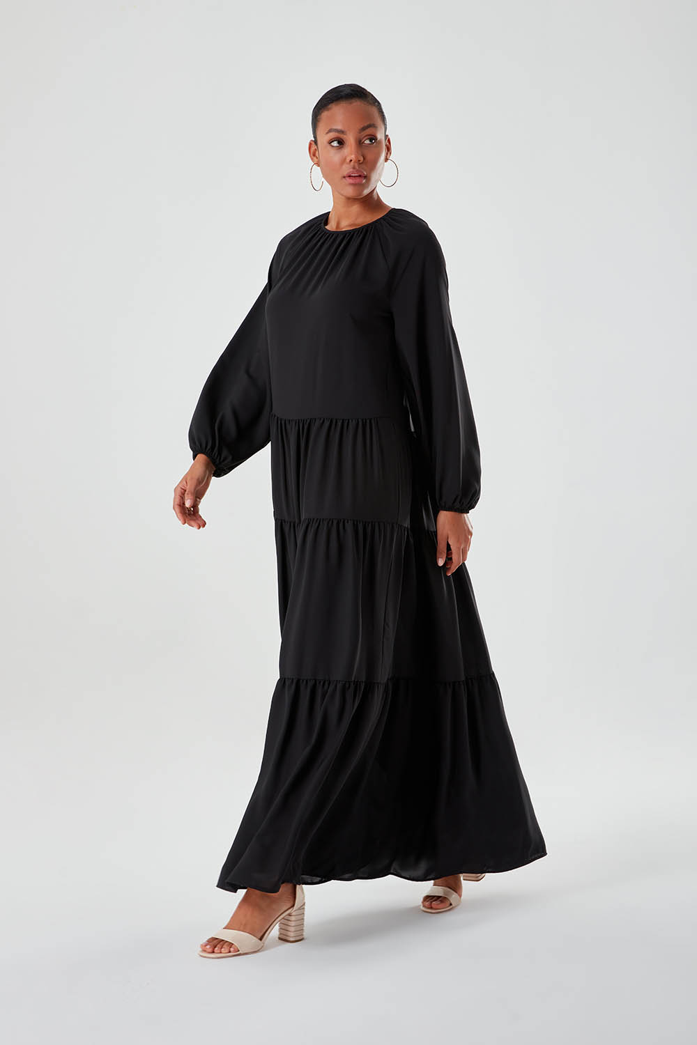 Relaxed Fit Black Long Dress