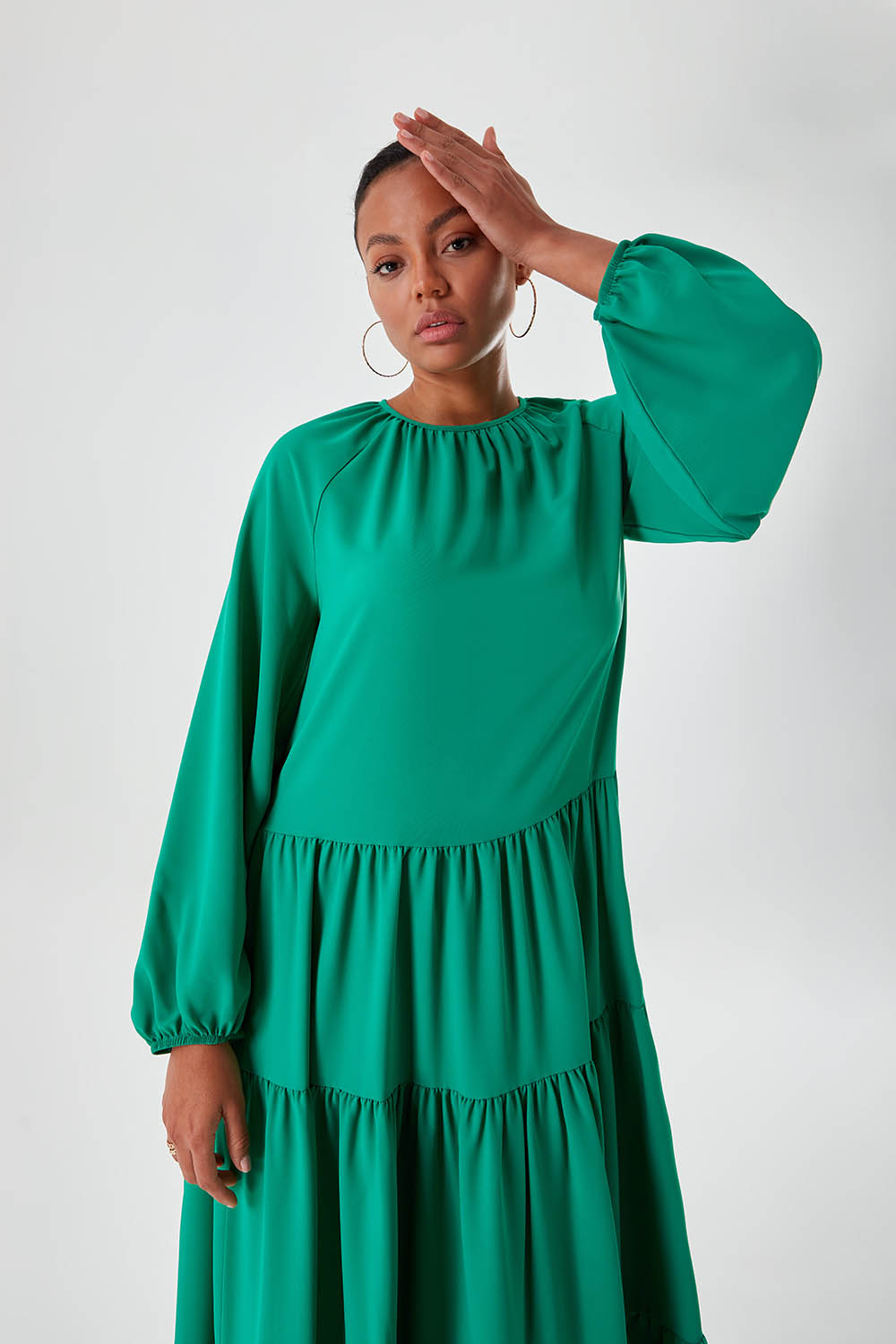 Relaxed Fit Green Long Dress