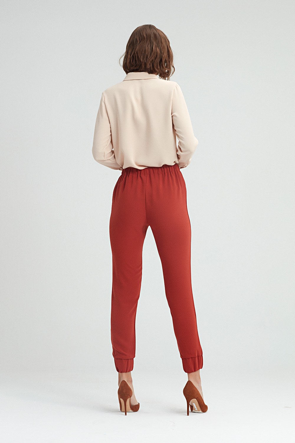 Ruched Trousers (Brick Red) 