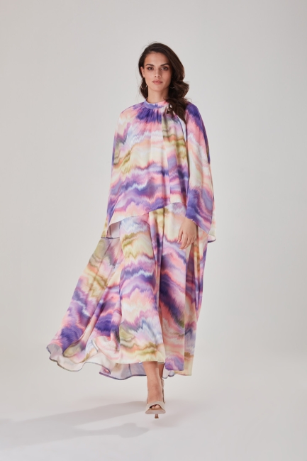 Mizalle - Special Patterned Design Maxi Dress