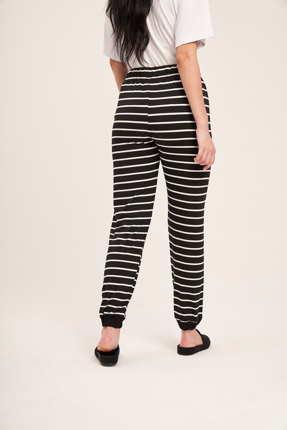 Striped Camisole Pajamas Set (Black)