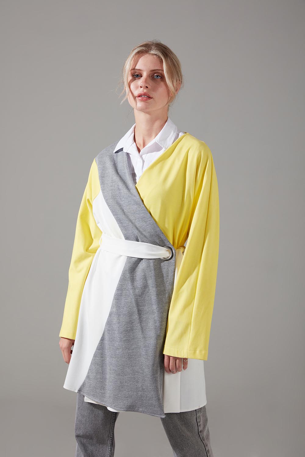 Two-Piece Eyelet Kimono (Yellow)
