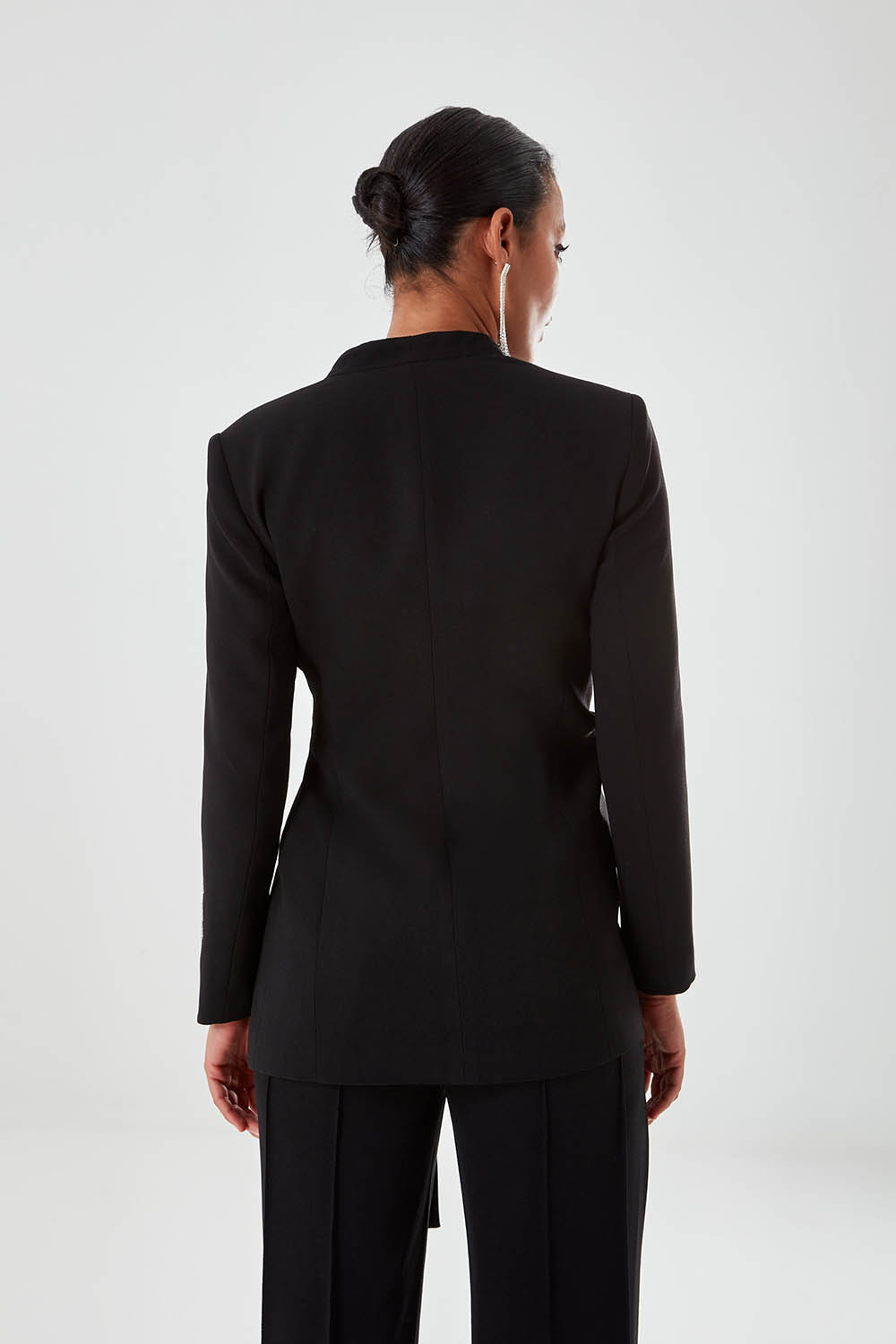 Nakış İşlemeli Siyah Luxury Ceket
