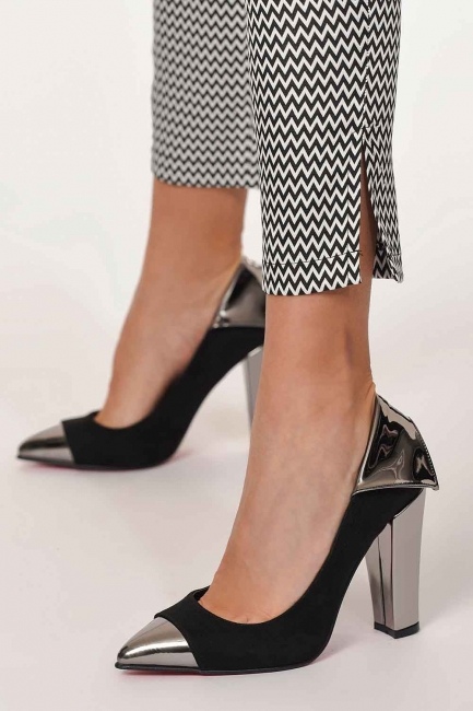 Mizalle - Parlak Uçlu Ayakkabı (Siyah)