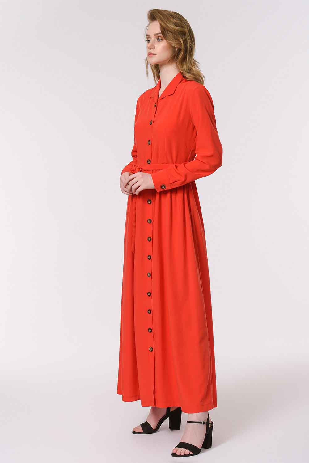 Soft Clean Patlı Elbise (Kırmızı)